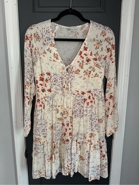 American Eagle Floral Babydoll Long Sleeve Dress